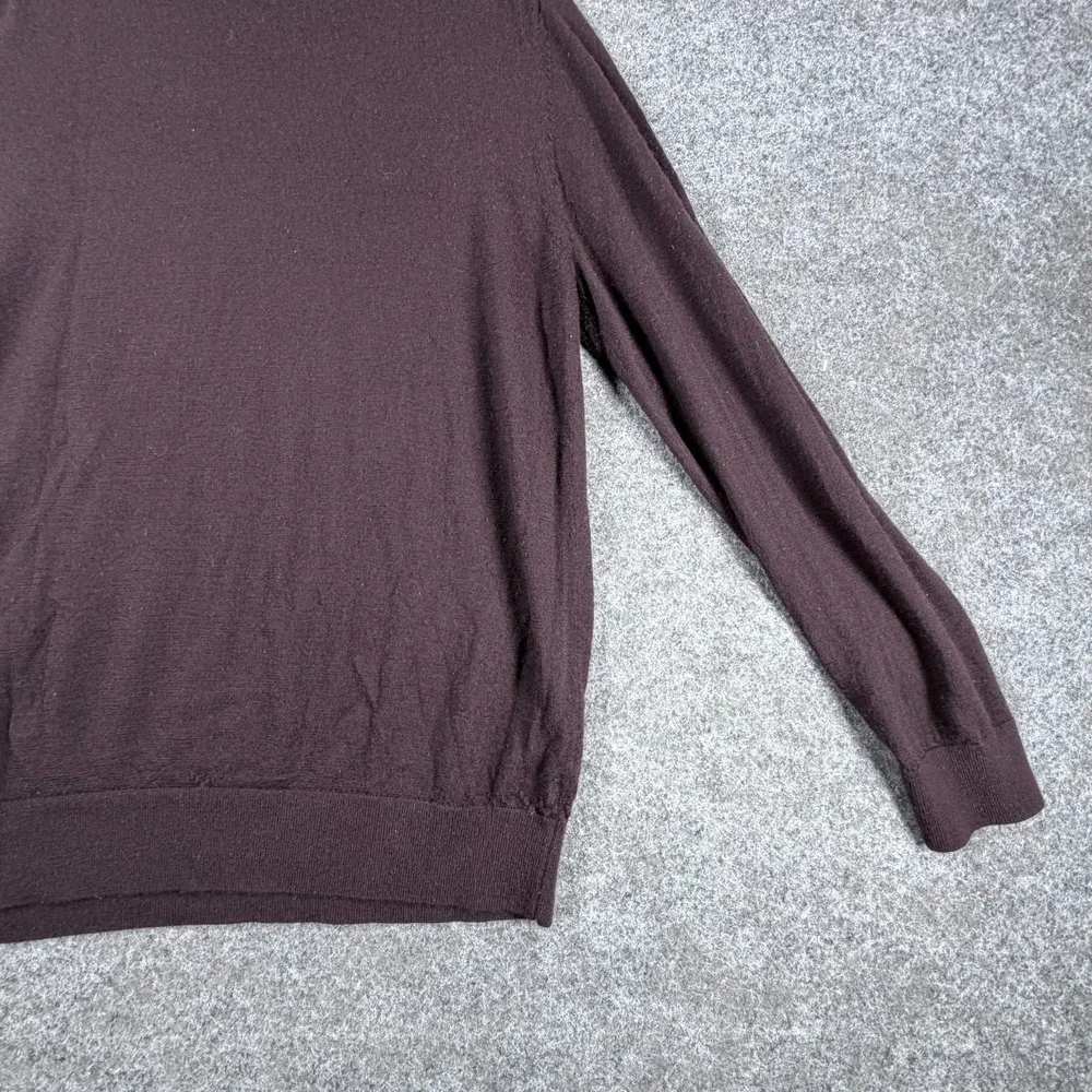 Banana Republic Sweater Mens XL Maroon Wool Crew Neck Ribbed Hem‎ Long Sleeve